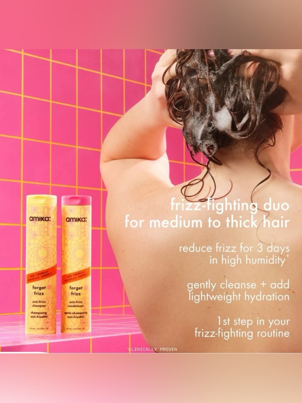 amika Forget Frizz Anti-Frizz Shampoo — Huge 275ML size new and sealed! - Picture 3 of 5